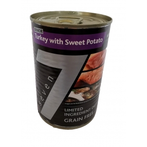 Seven Grain Free Senior Turkey, Sweet Potato Wet Dog Food 400g Can